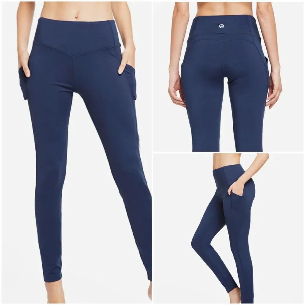 🔺️Baleaf Blue Thermal High Rise Fleece Lined Pants Pockets Large